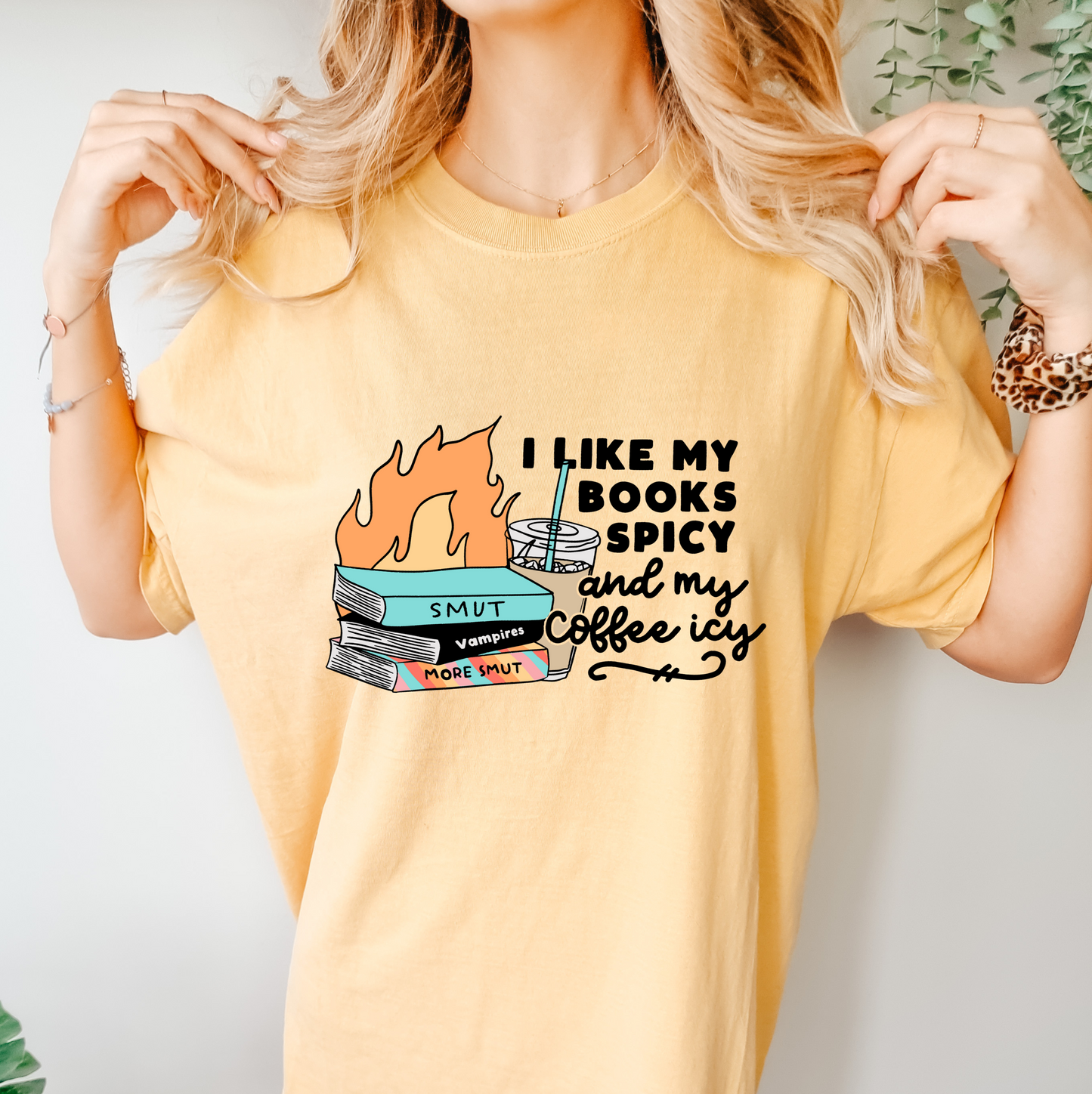 I Like My Books Spicy and Coffee Icy T-Shirt