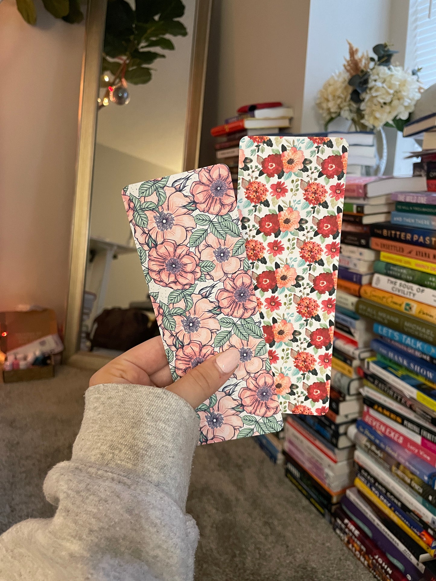 Red Floral Bookmark