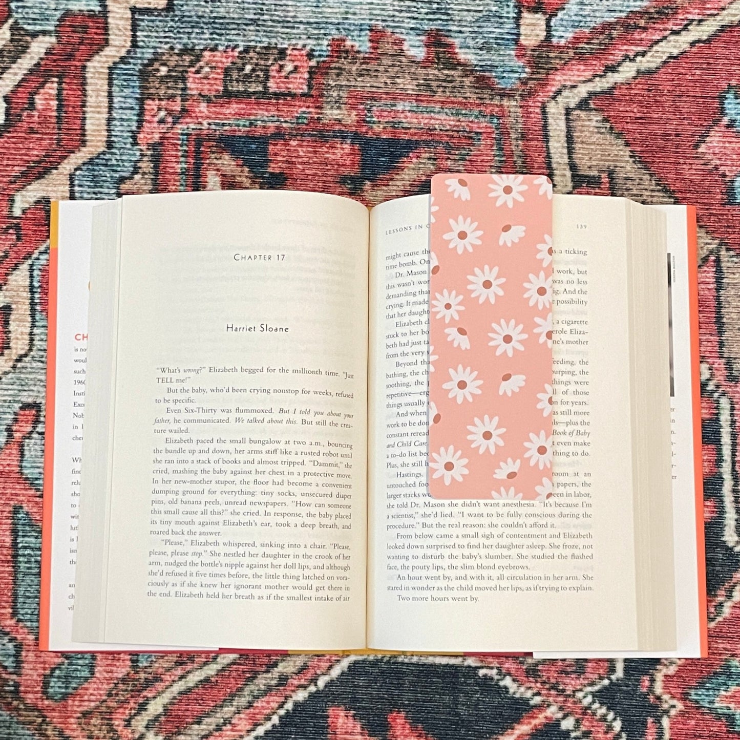 Pink Flowers Bookmark