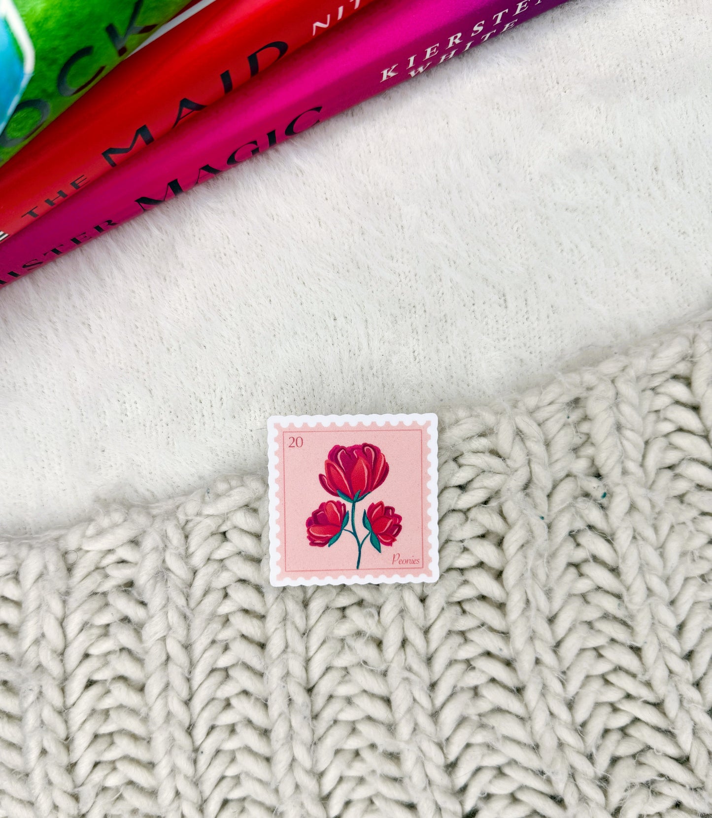 Peony Stamp Sticker