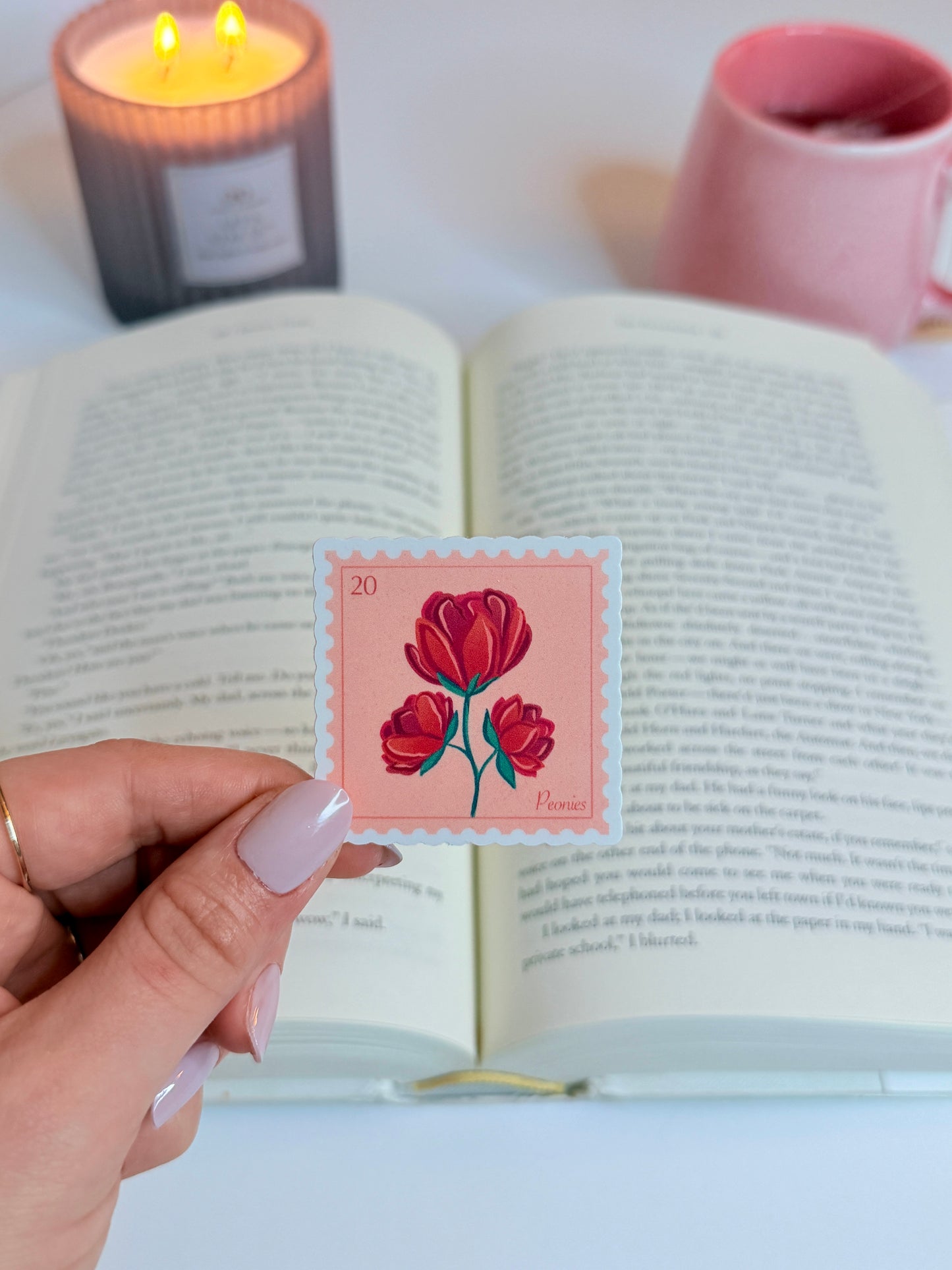 Peony Stamp Sticker