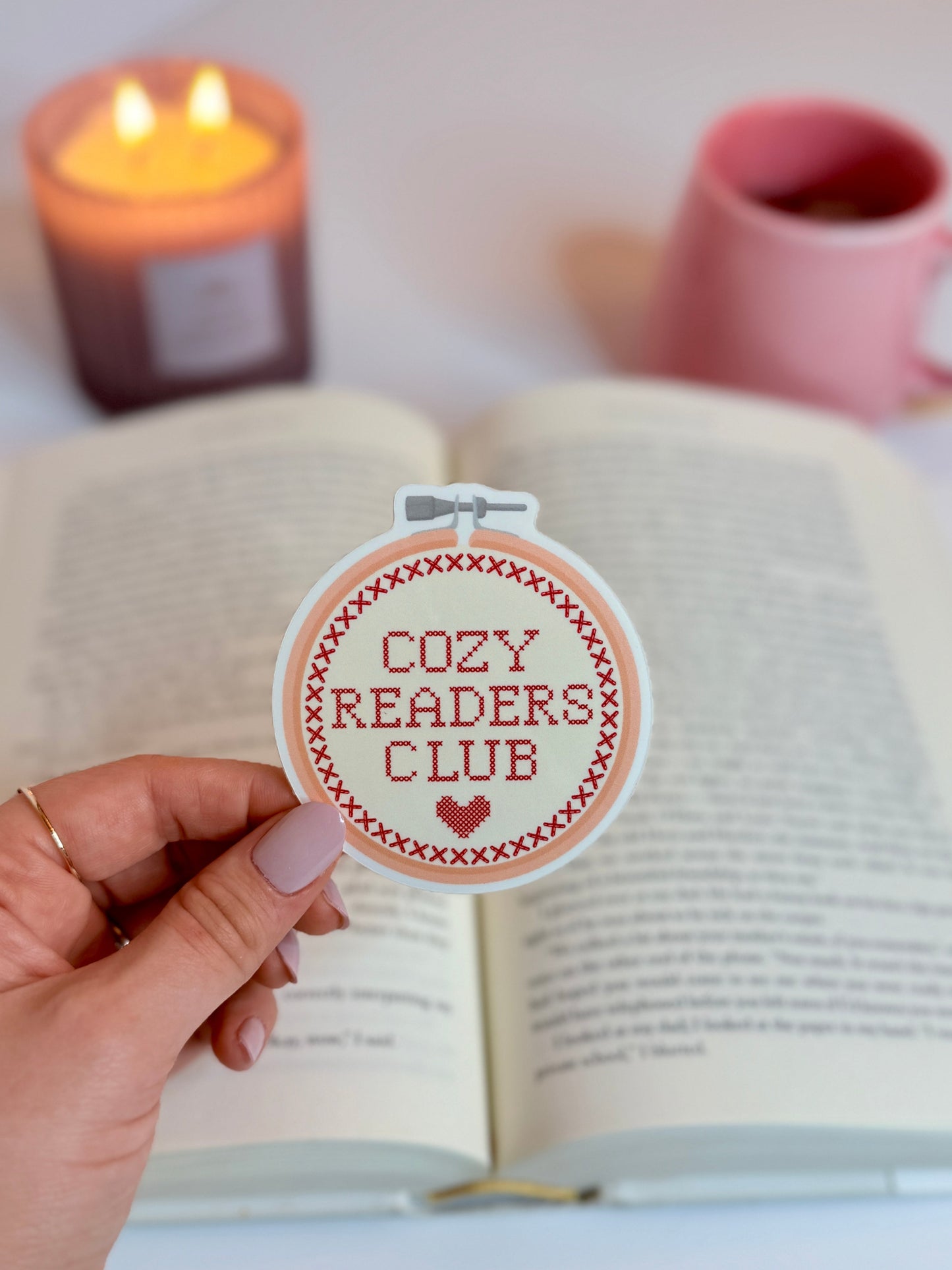 Cozy Readers Club Embroidery Sticker