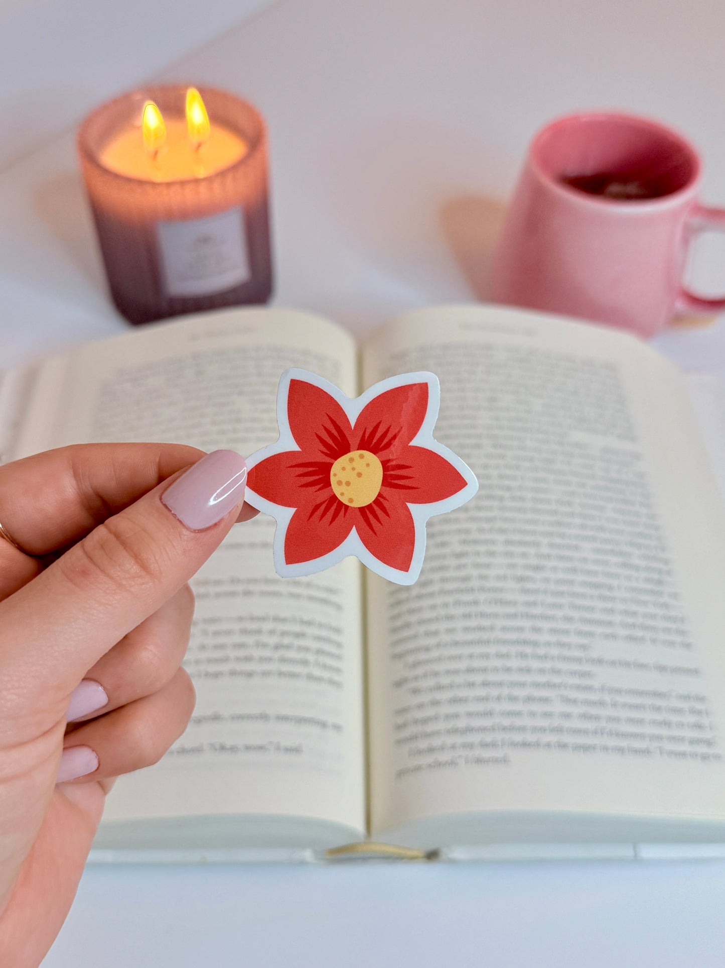Red Flower Vinyl Sticker