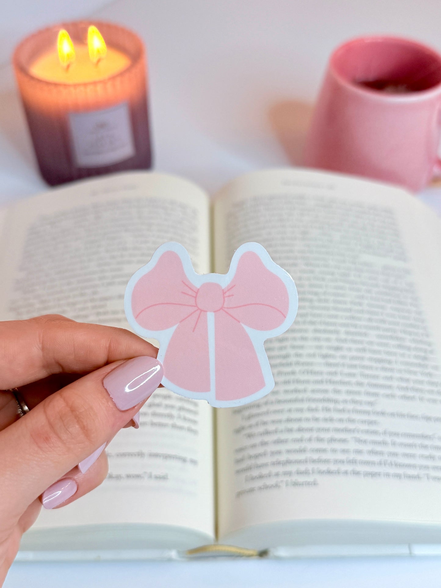 Pink Coquette Cartoon Bow Sticker
