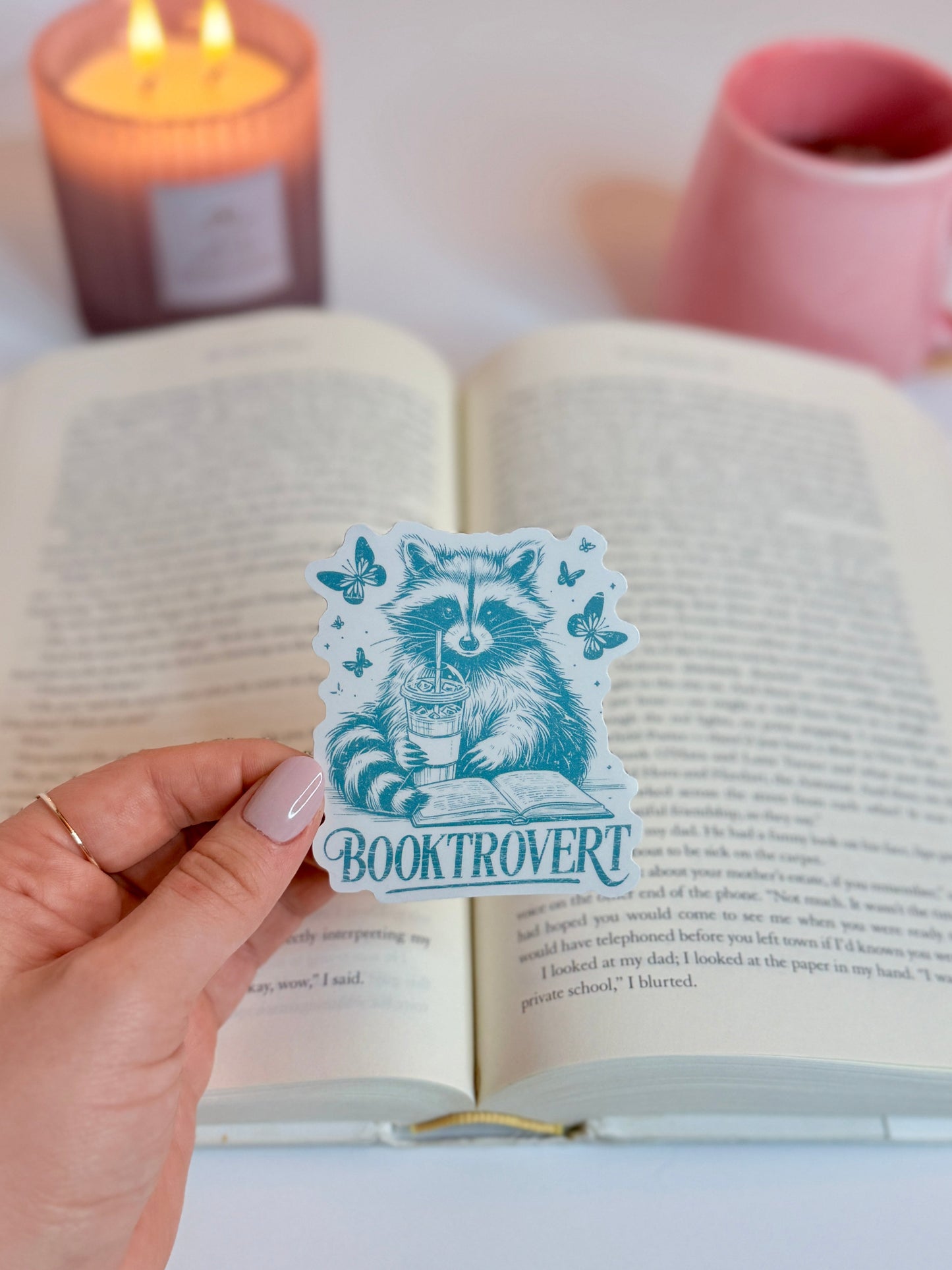Booktrovert Racoon Sticker