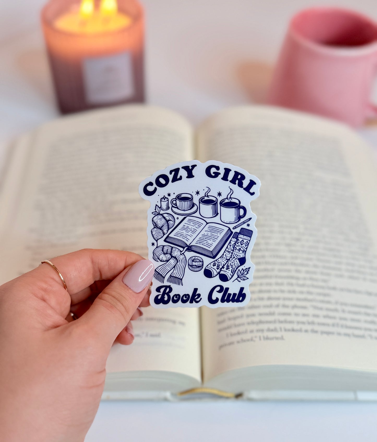 Cozy Girl Book Club Sticker