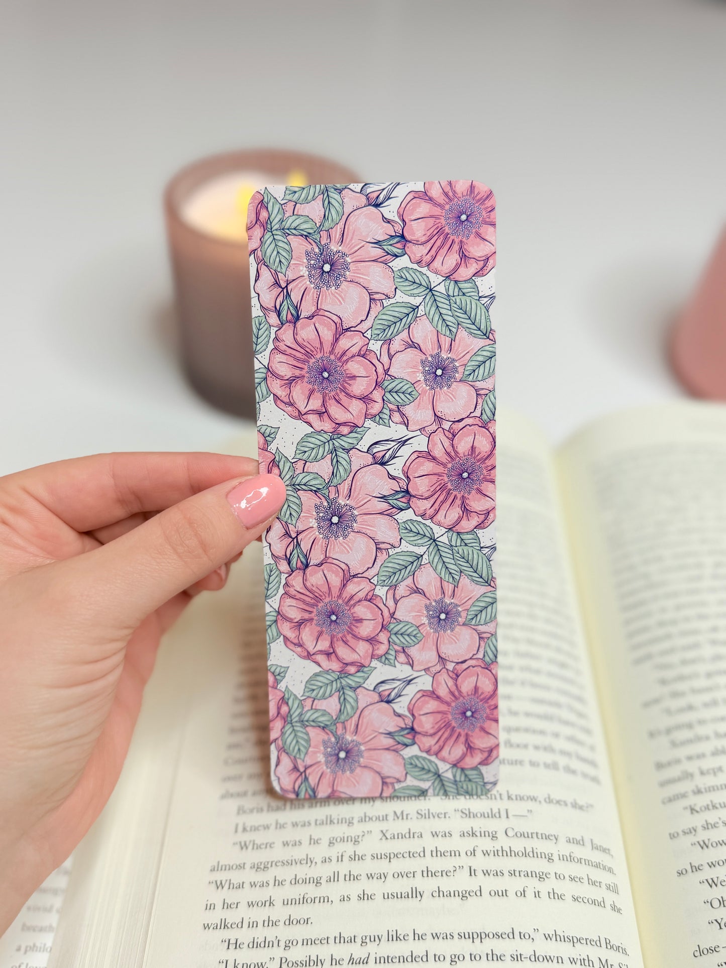 Pink Flower Bookmark
