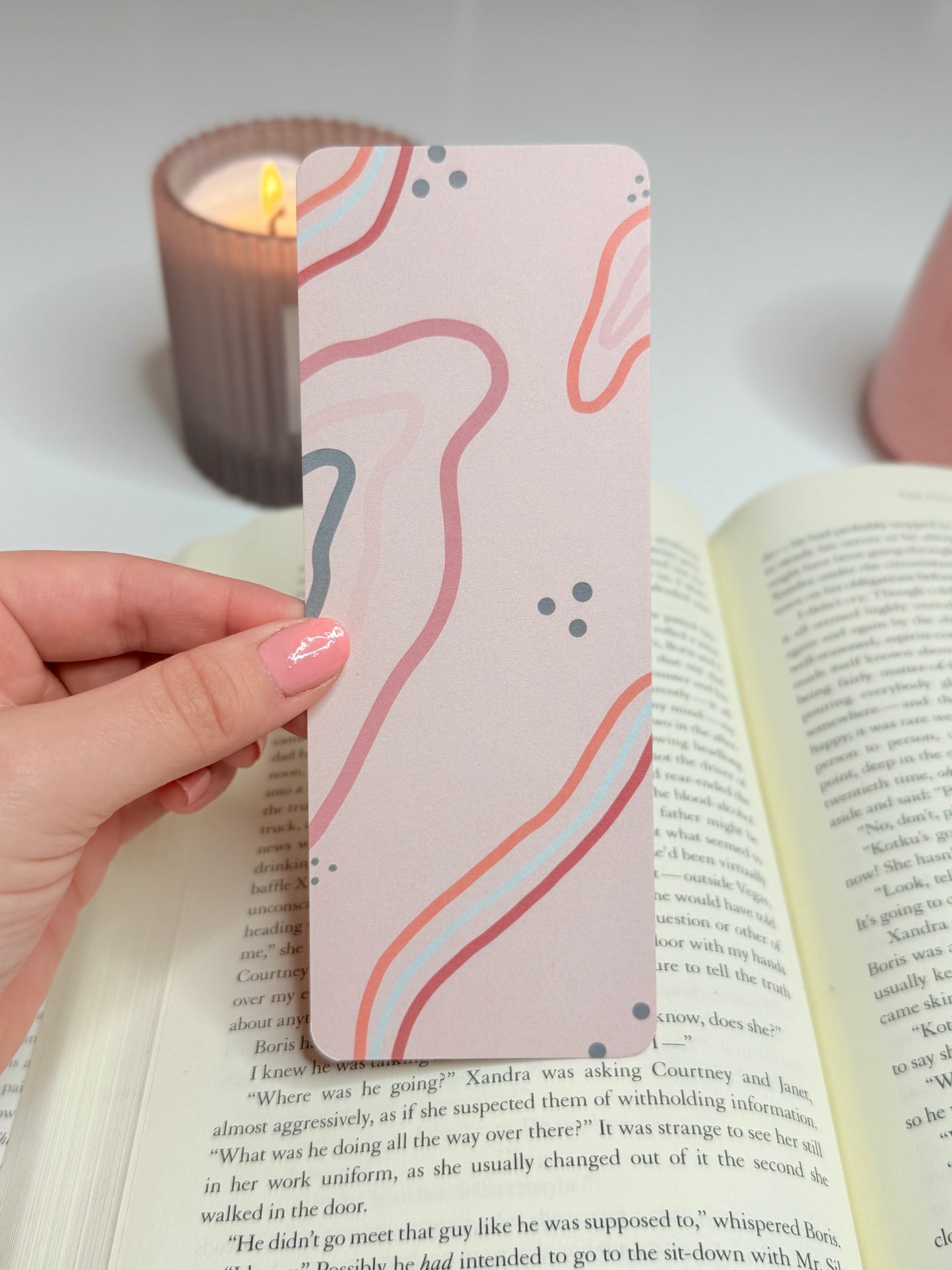 Pink Wavy Bookmark