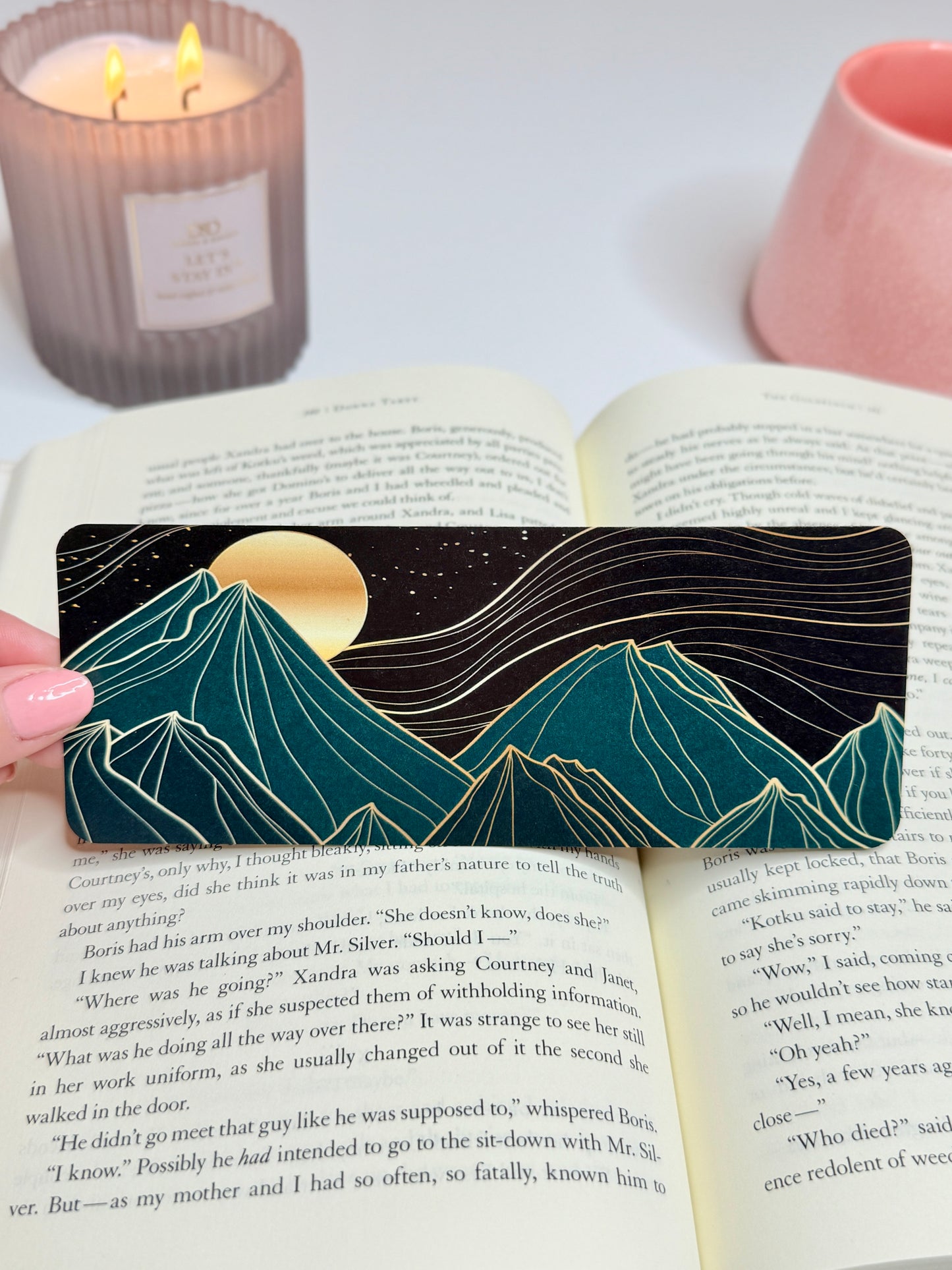 Dark Green & Gold Landscape Bookmark