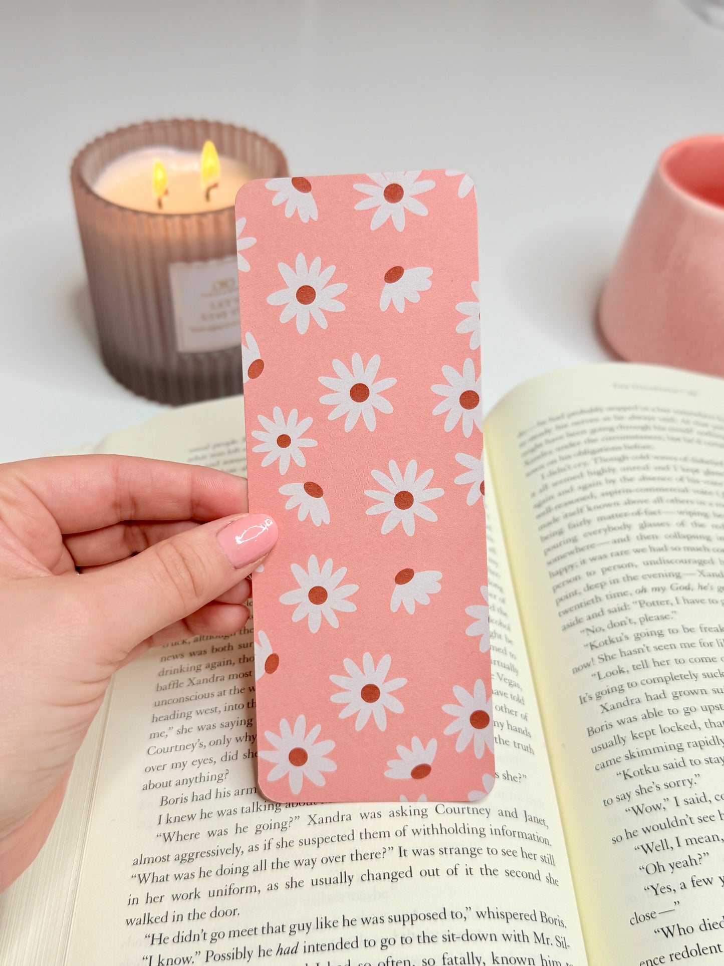 Pink Flowers Bookmark