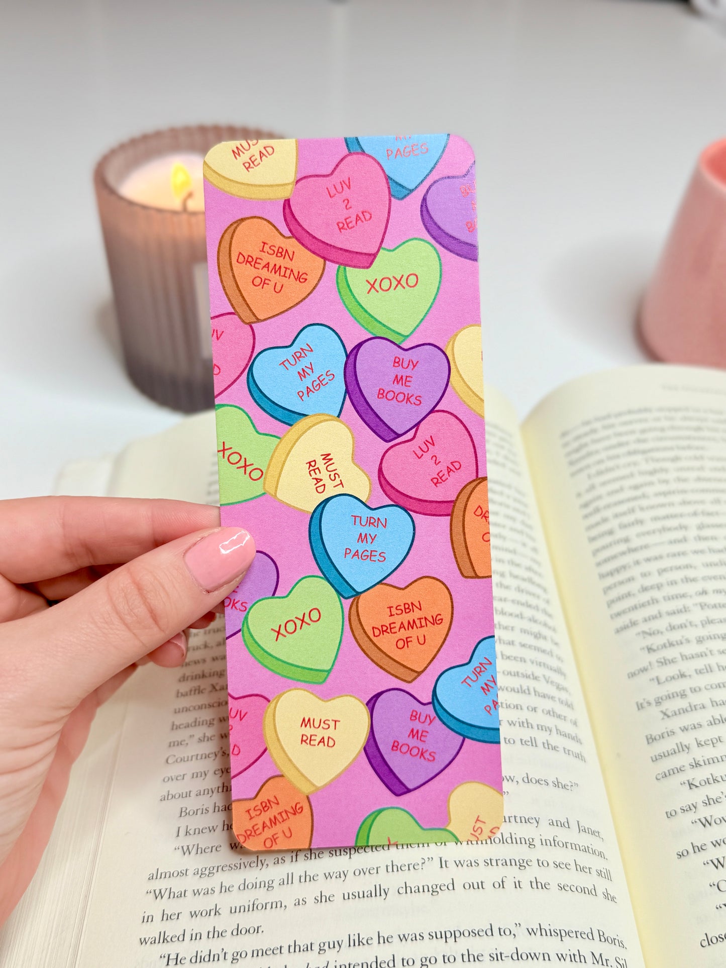 Candy Hearts Valentine Bookmarks
