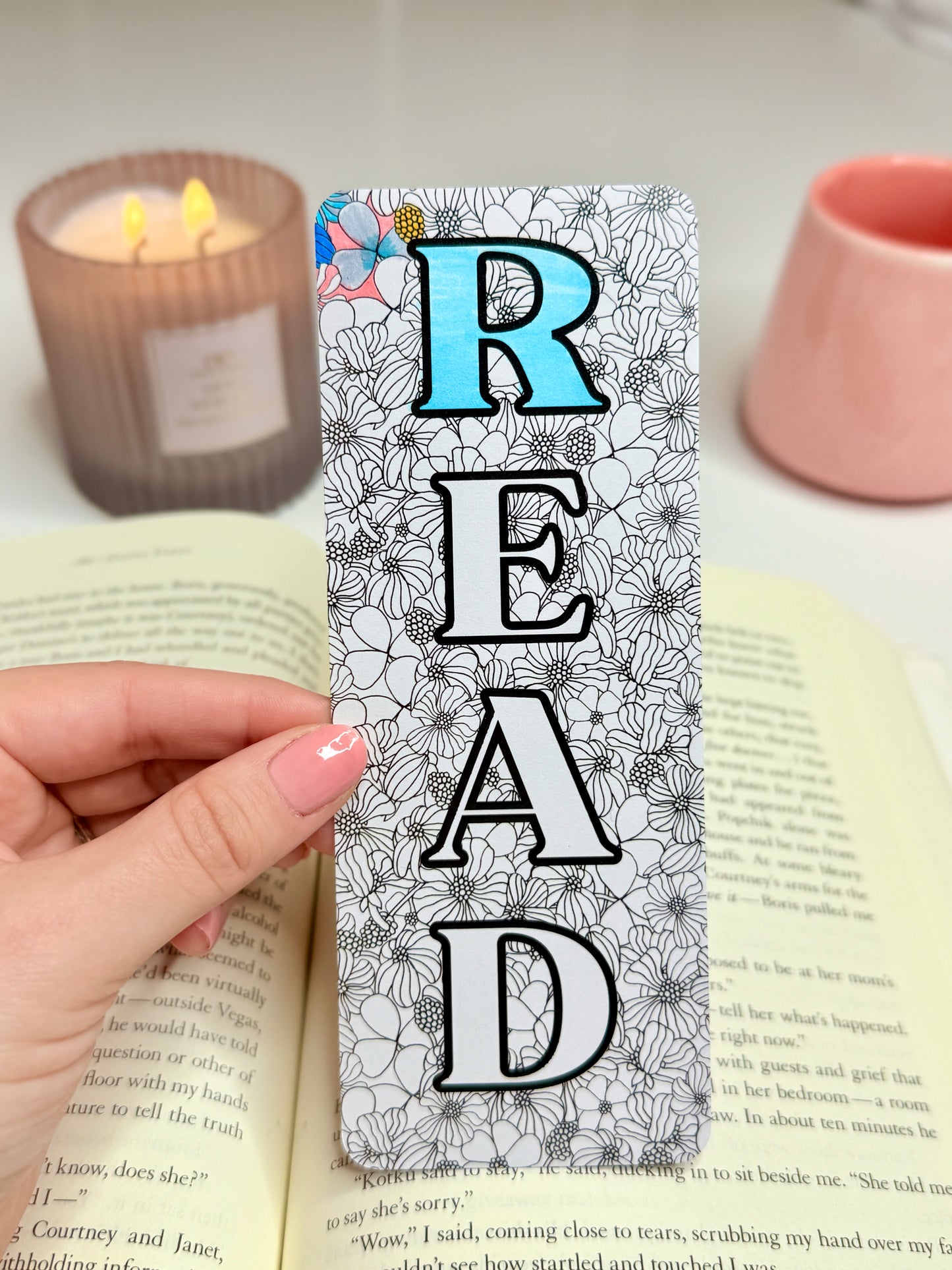 Read Coloring Bookmark
