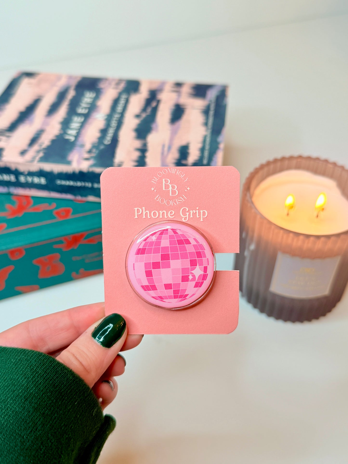 Pink Disco Ball Phone Grip