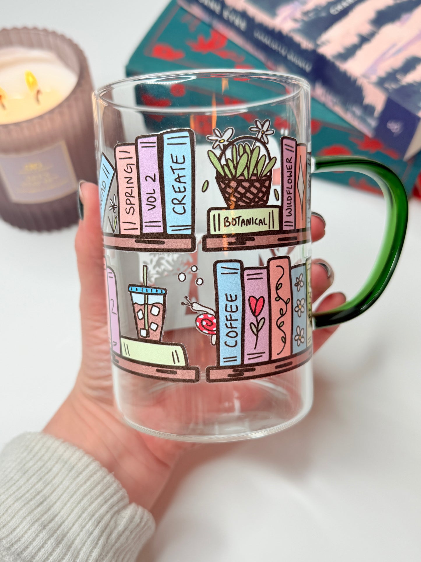 Bookshelves Hot Coffee Cup