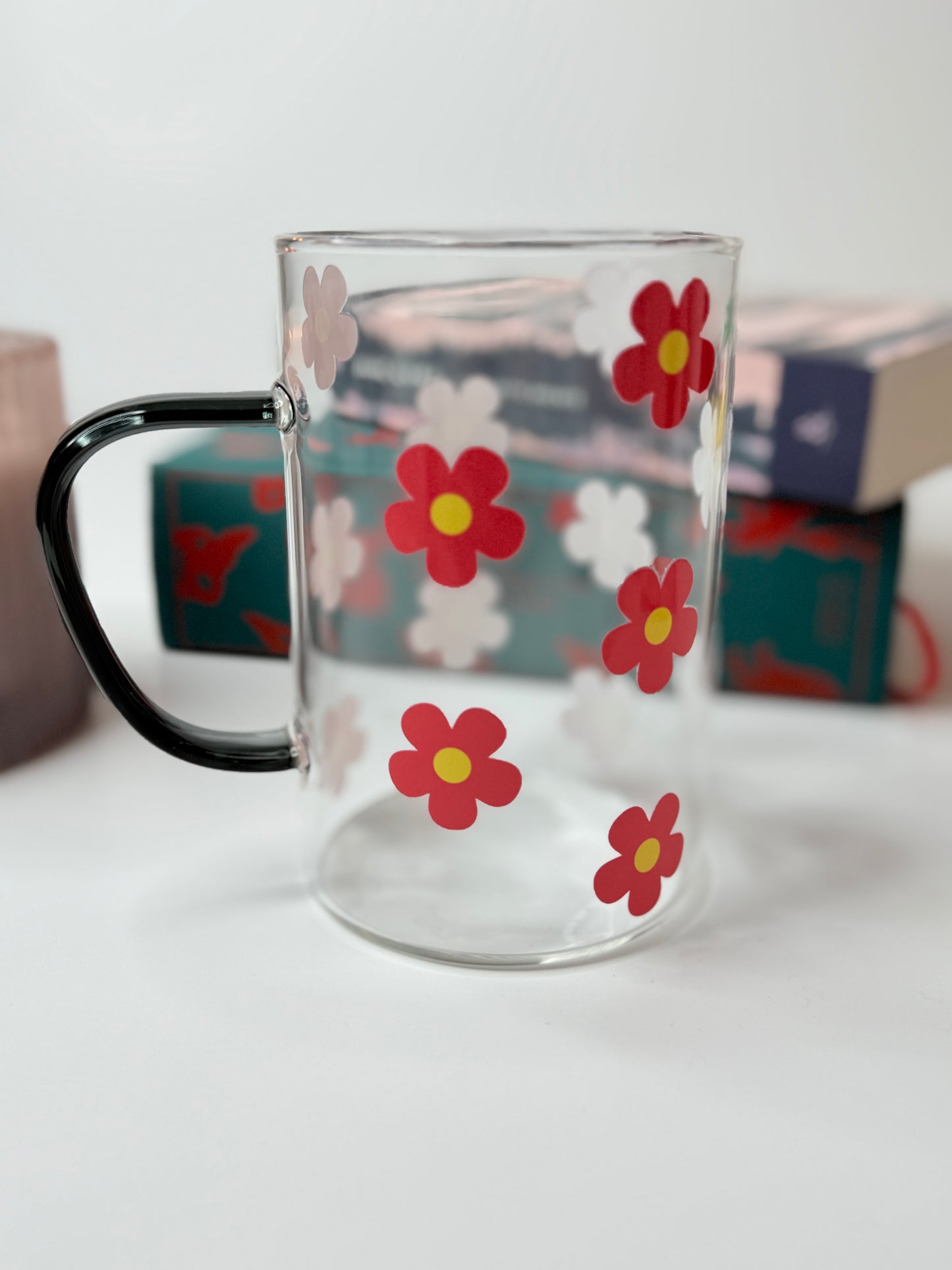 Red Flower Hot Coffee Cup