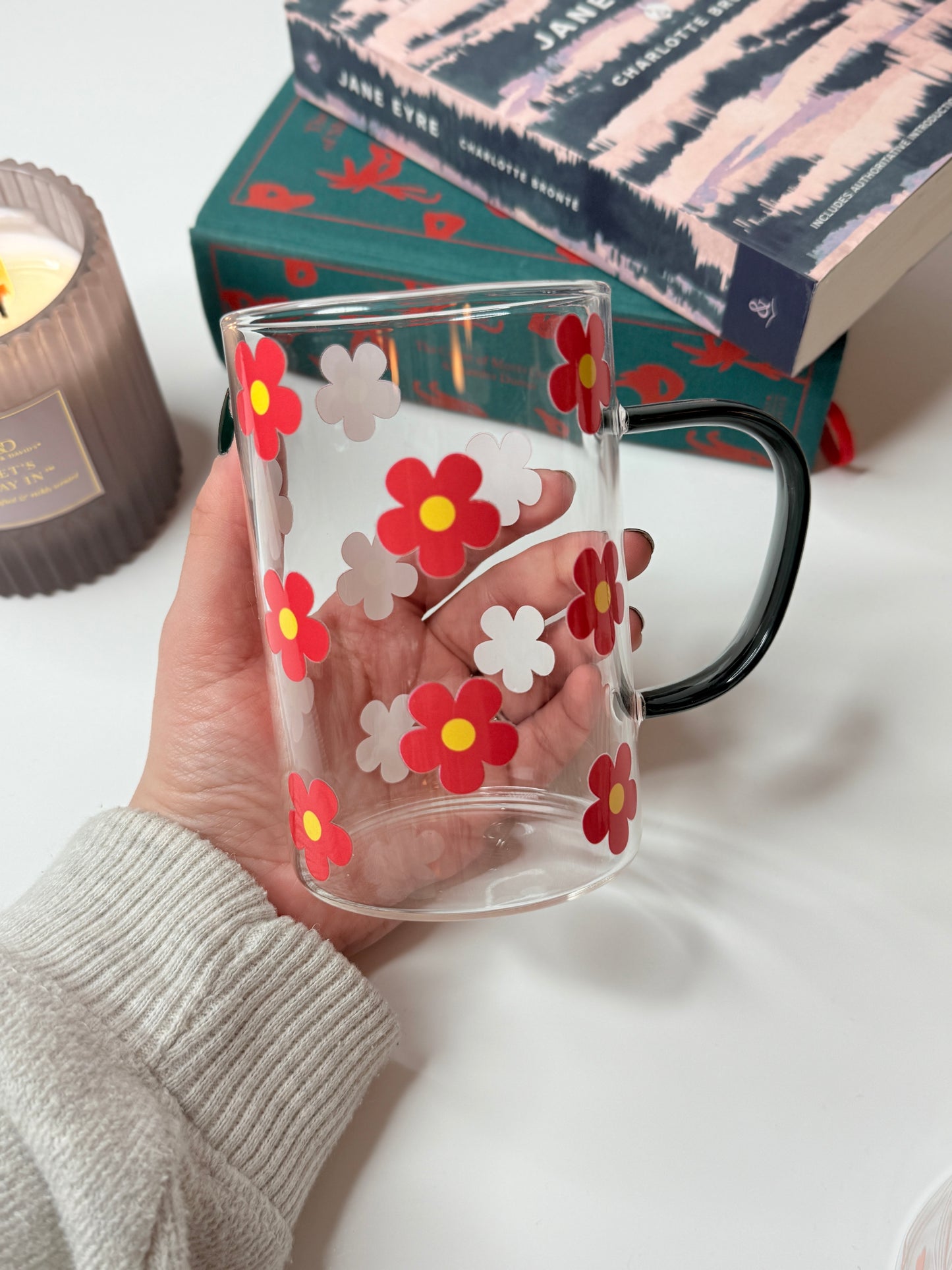 Red Flower Hot Coffee Cup