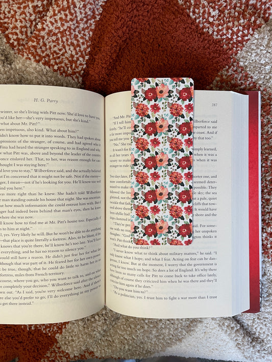 Red Floral Bookmark