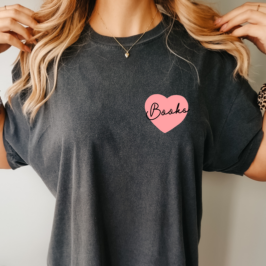 Books Heart Pocket T-Shirt