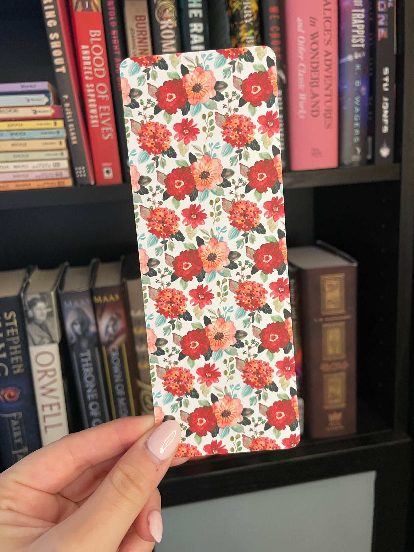 Red Floral Bookmark