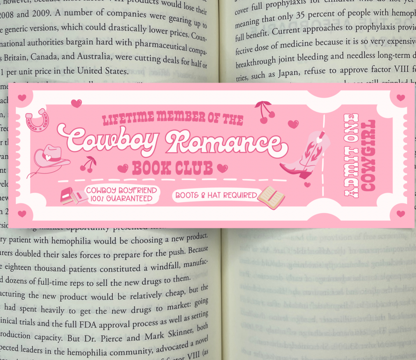 Lifetime Membership to the Cowboy Romance Book Club Bookmark