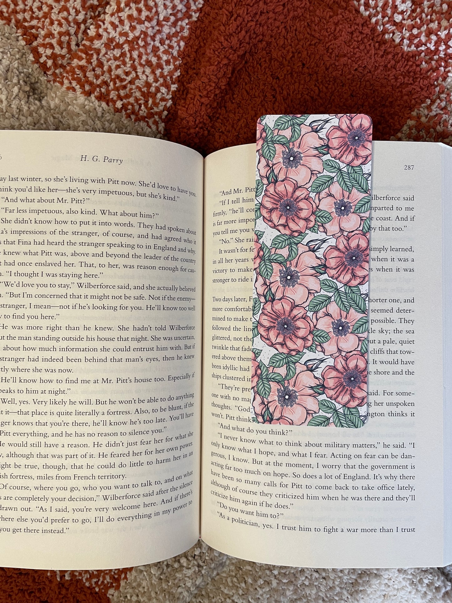 Pink Flower Bookmark