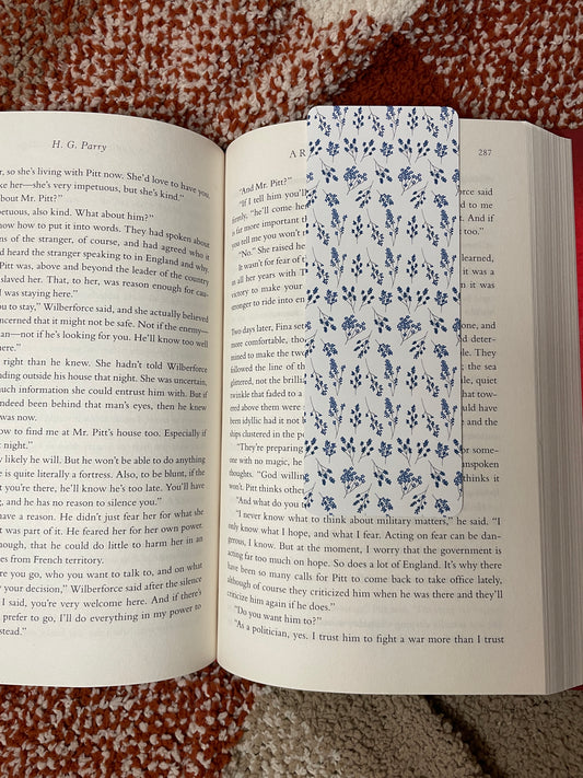 Delicate Blue Floral Bookmark