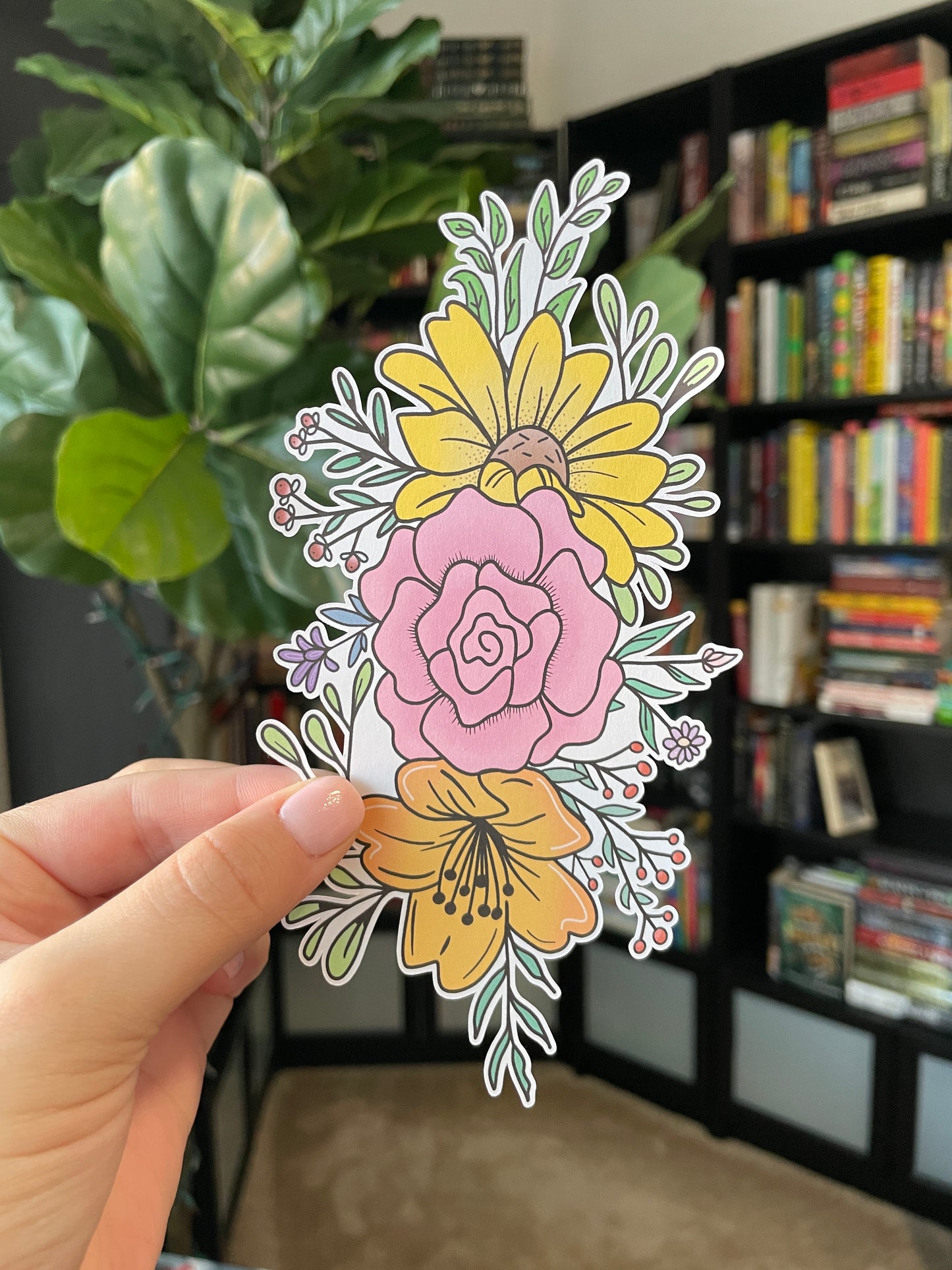 Die Cut Flower Bookmark