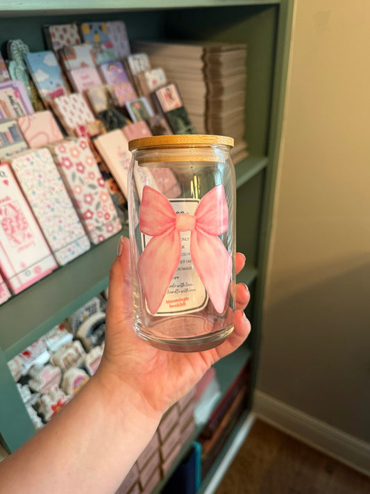 Pink Bow Iced Coffee Cup
