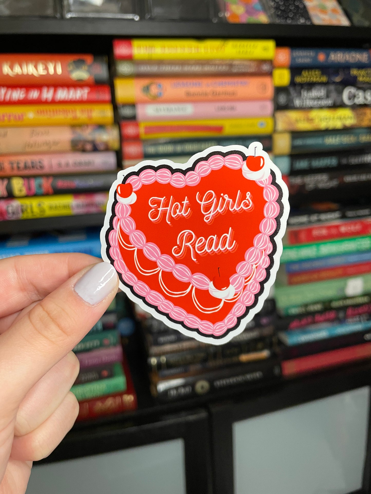 Hot Girls Read Cake Sticker