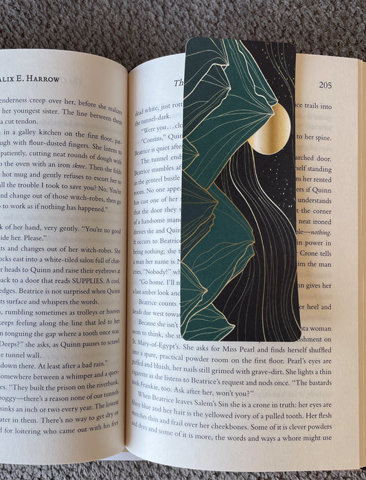 Dark Green & Gold Landscape Bookmark