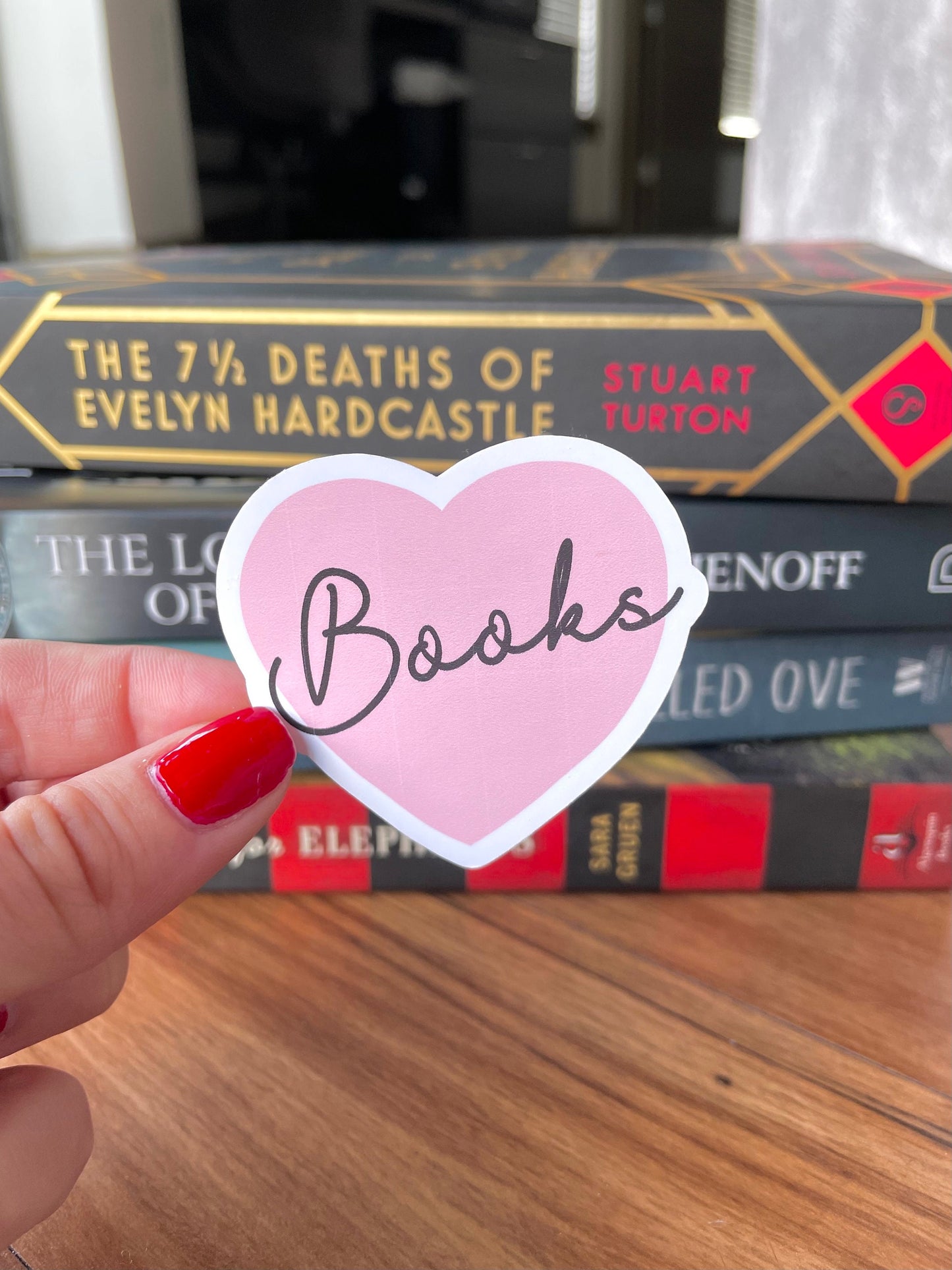 Heart Books Sticker