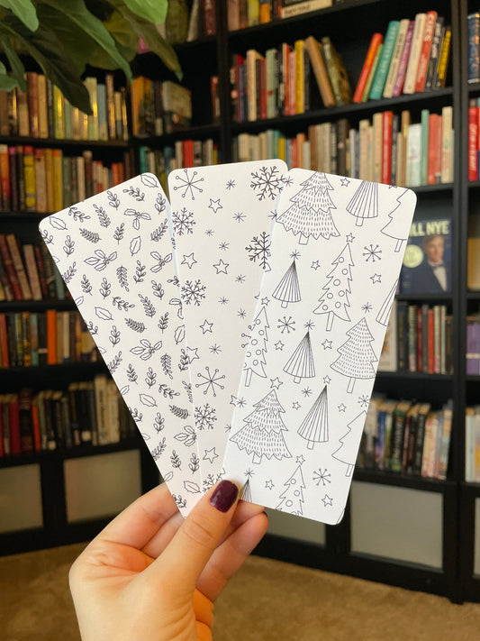 Black and White Winter Bookmarks